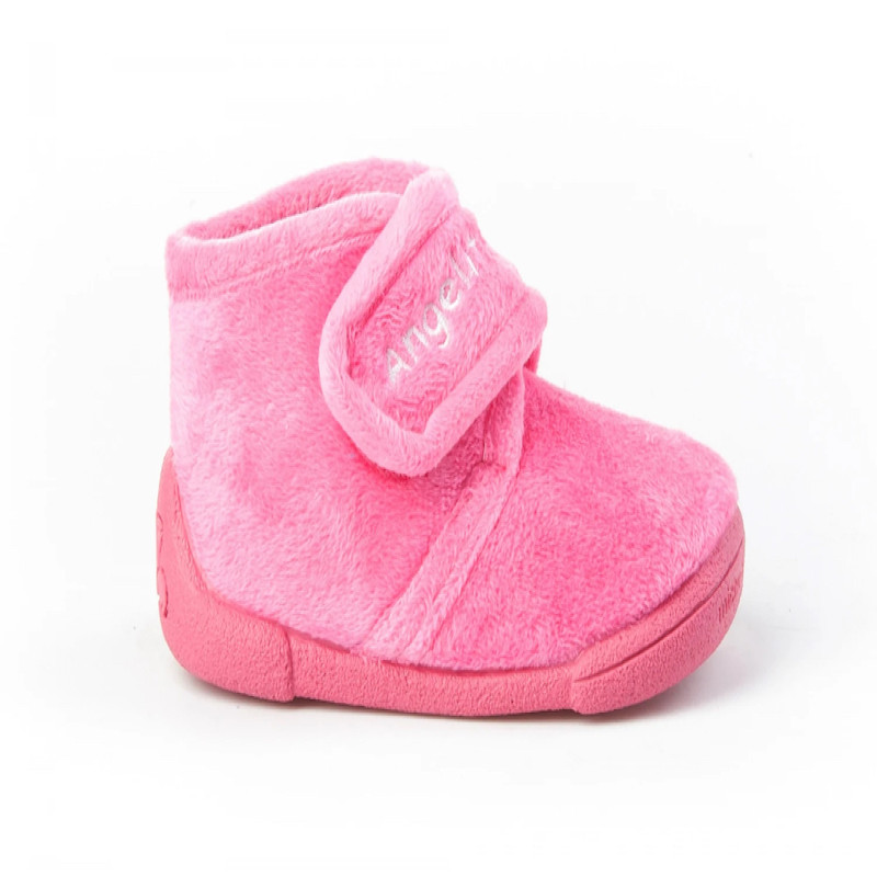 Made in Spain EU20-23 Baby Girl Non Slip Velcro Bootie Shoes Fuchsia